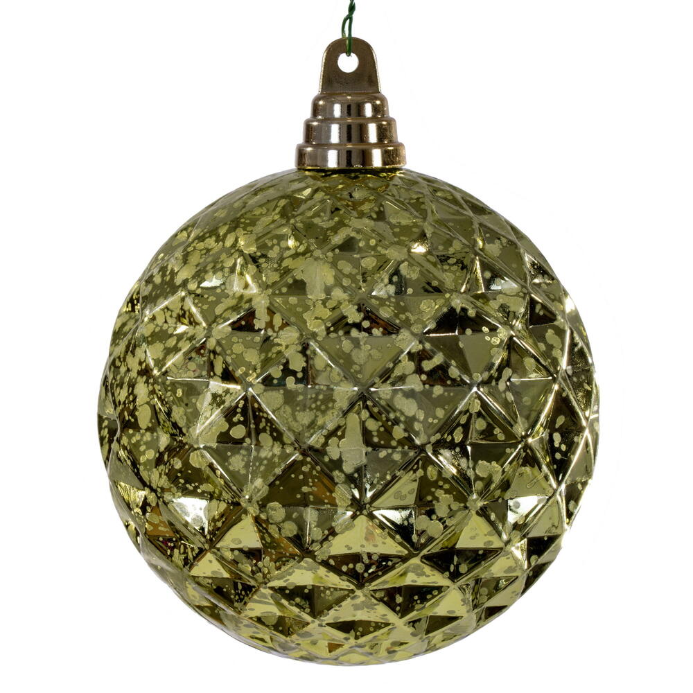 4.75” Lime Diamond Mercury Orn 4/Bag