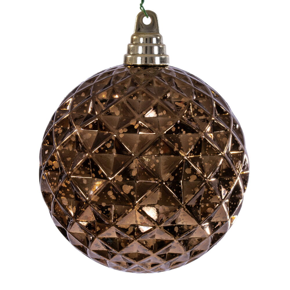 4.75” Mocha Diamond Mercury Orn 4/Bag