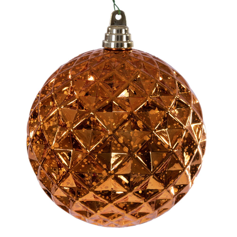 6” Burnish Orange Diamond Merc Orn 2/Bag
