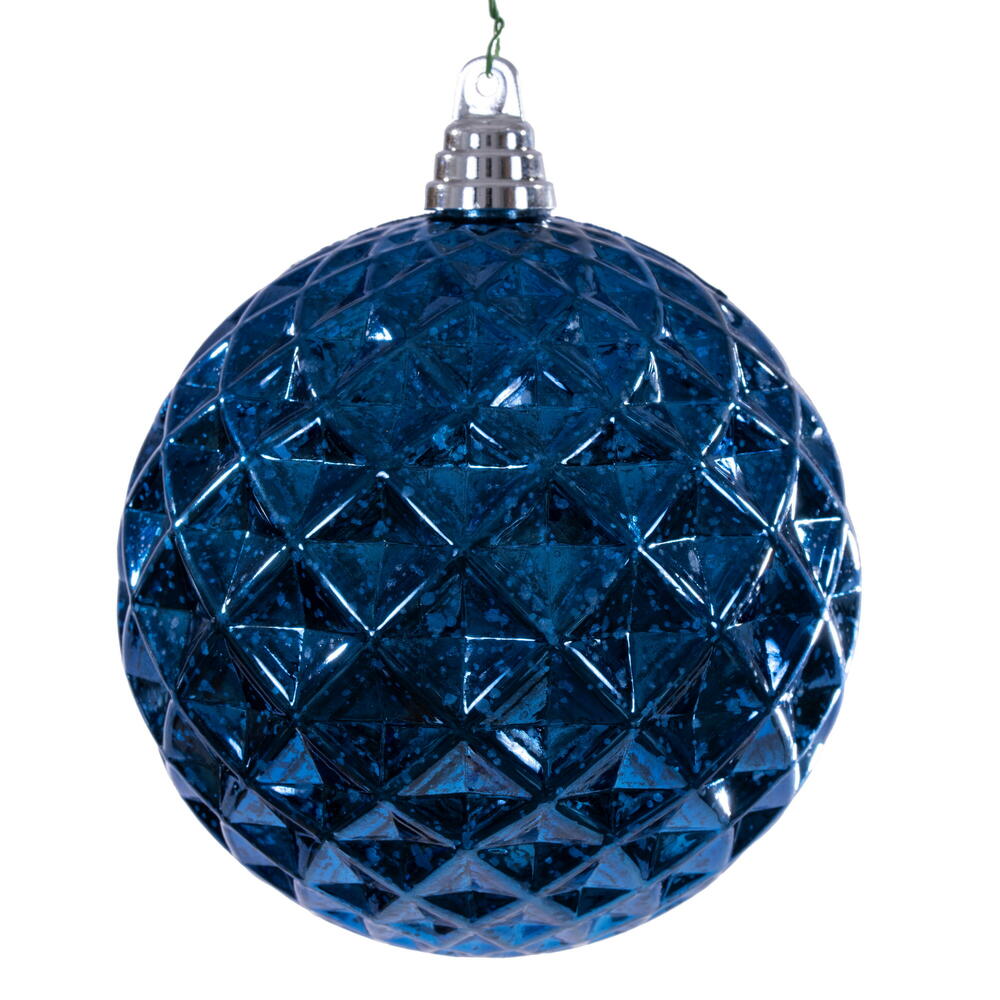 6” Midnight Blue Diamond Mercur Orn 2/Bg