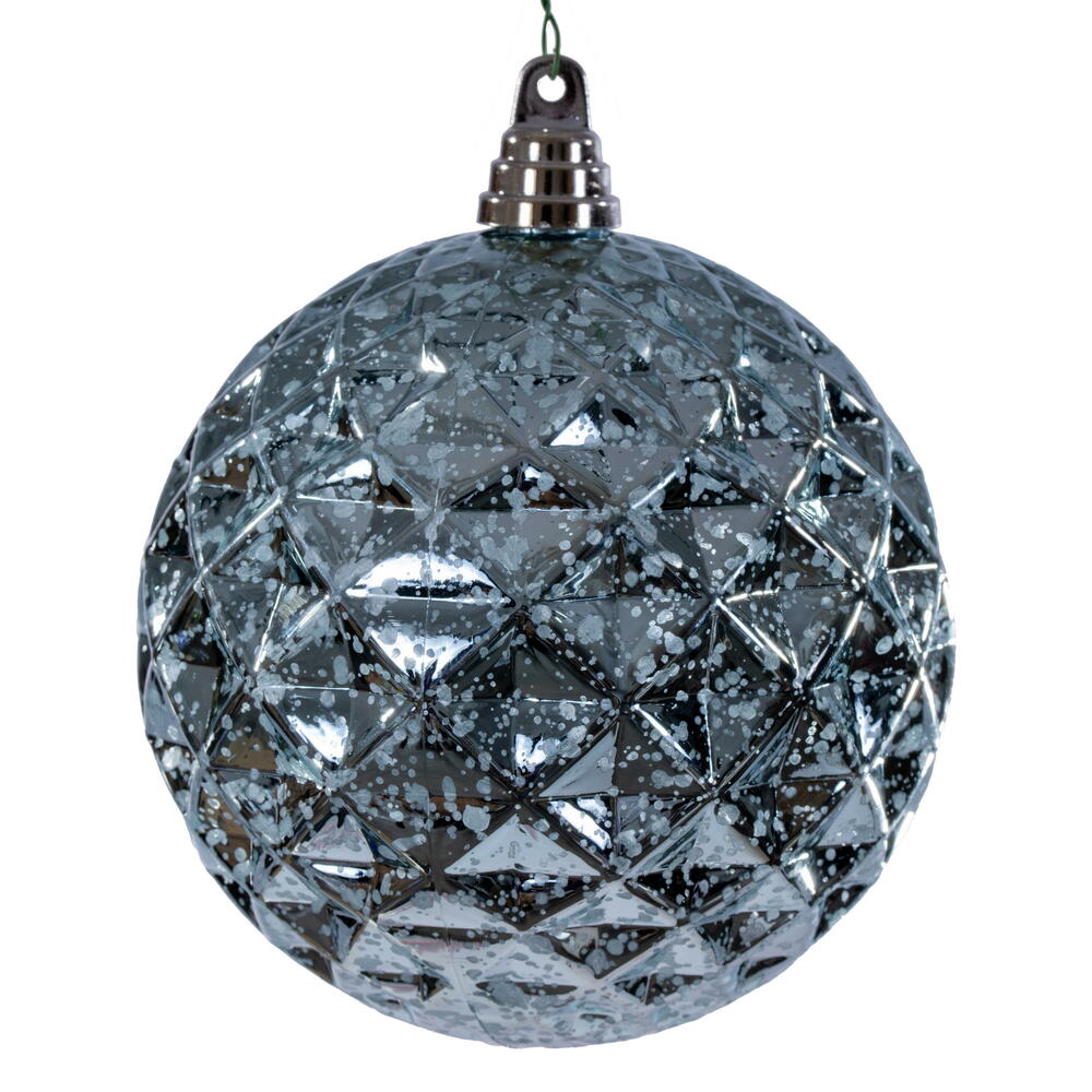6” Baby Blue Diamond Mercury Orn 2/Bag