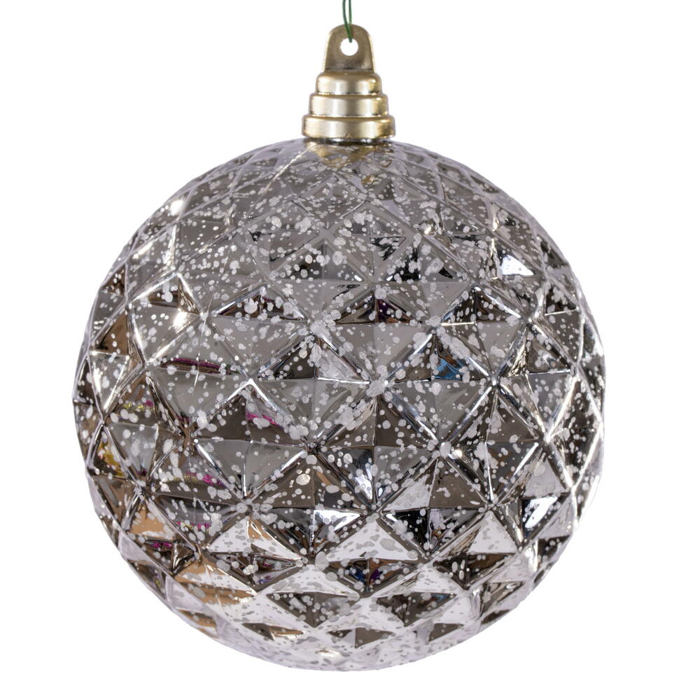 6” Oat Diamond Mercury Orn 2/Bag
