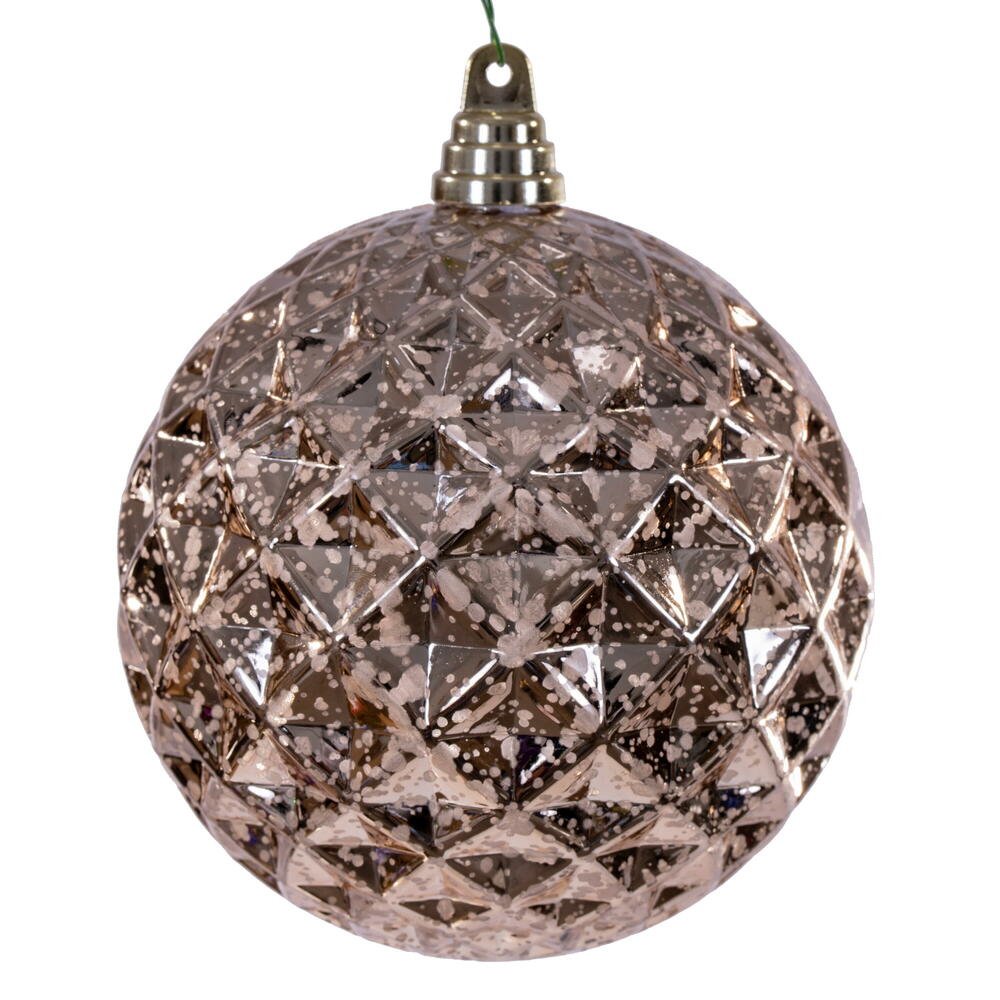 6” Rose Gold Diamond Mercury Orn 2/Bag