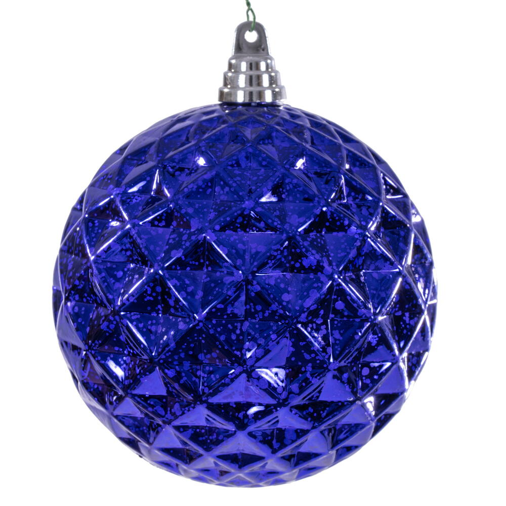 6” Purple Diamond Mercury Orn 2/Bag