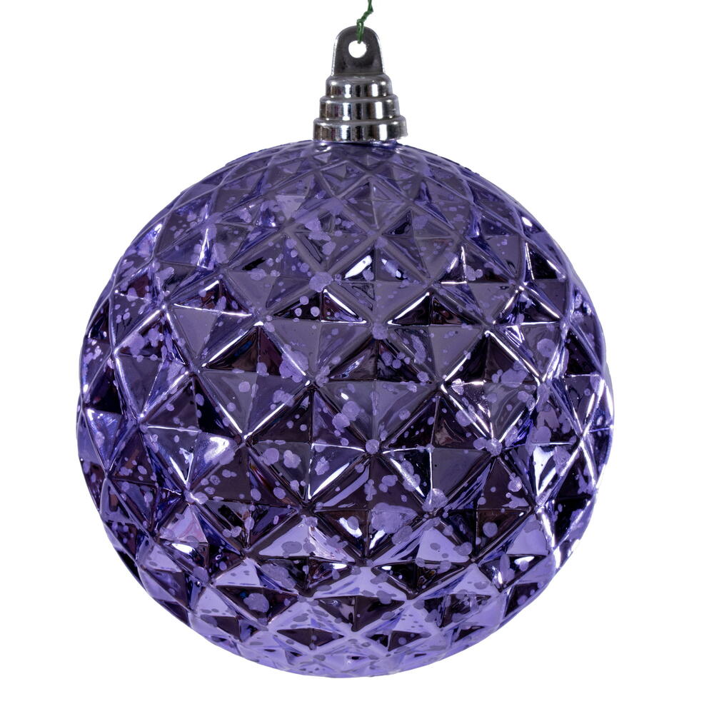 6” Lavender Diamond Mercury Orn 2/Bag