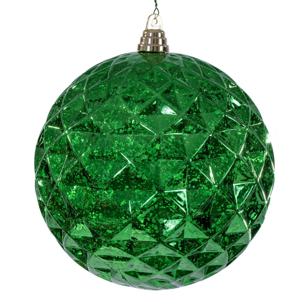 8” Green Diamond Mercury Ornament
