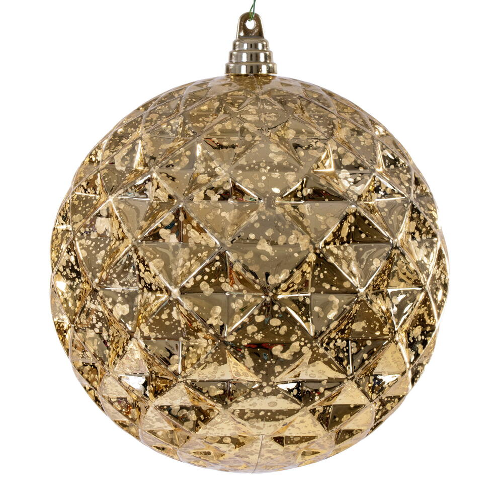 8” Gold Diamond Mercury Ornament