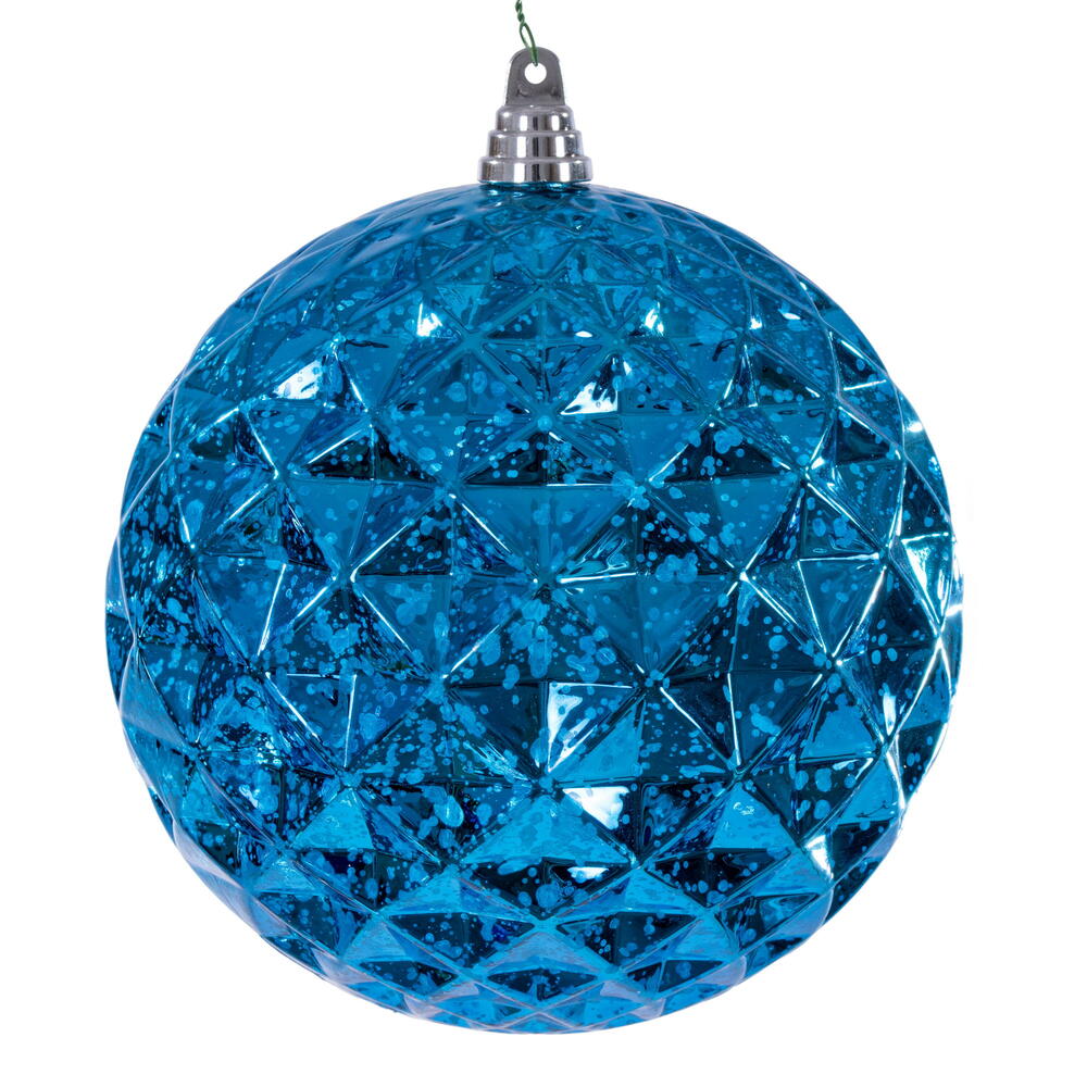 8” Turquoise Diamond Mercury Ornament
