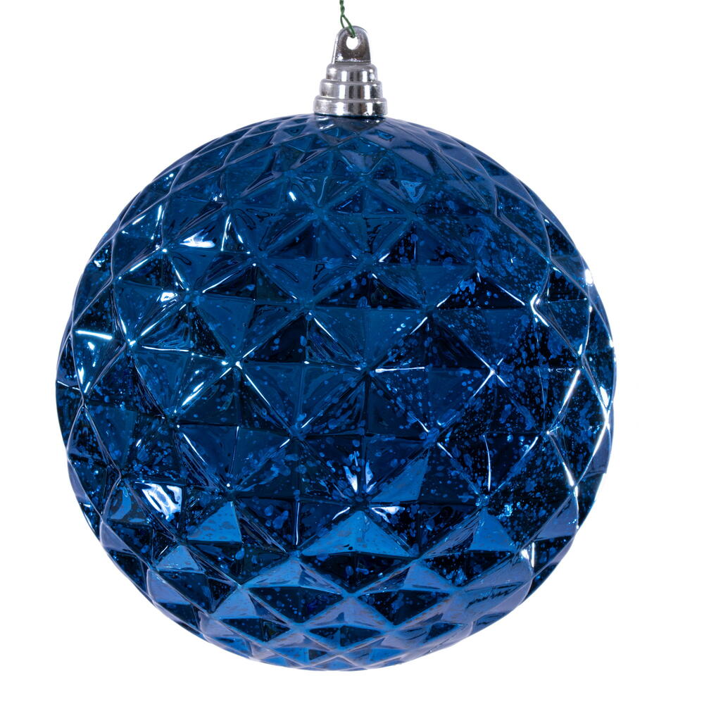 8” Midnight Blue Diamond Mercury Orn