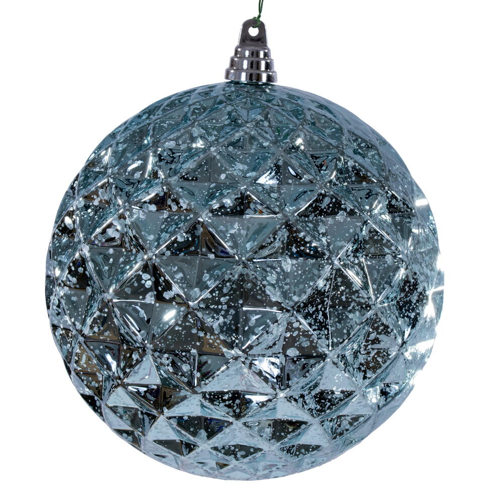 8” Baby Blue Diamond Mercury Ornament