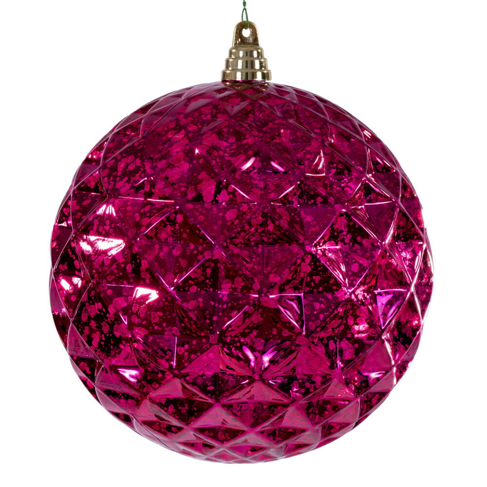 8” Fuchsia Diamond Mercury Ornament