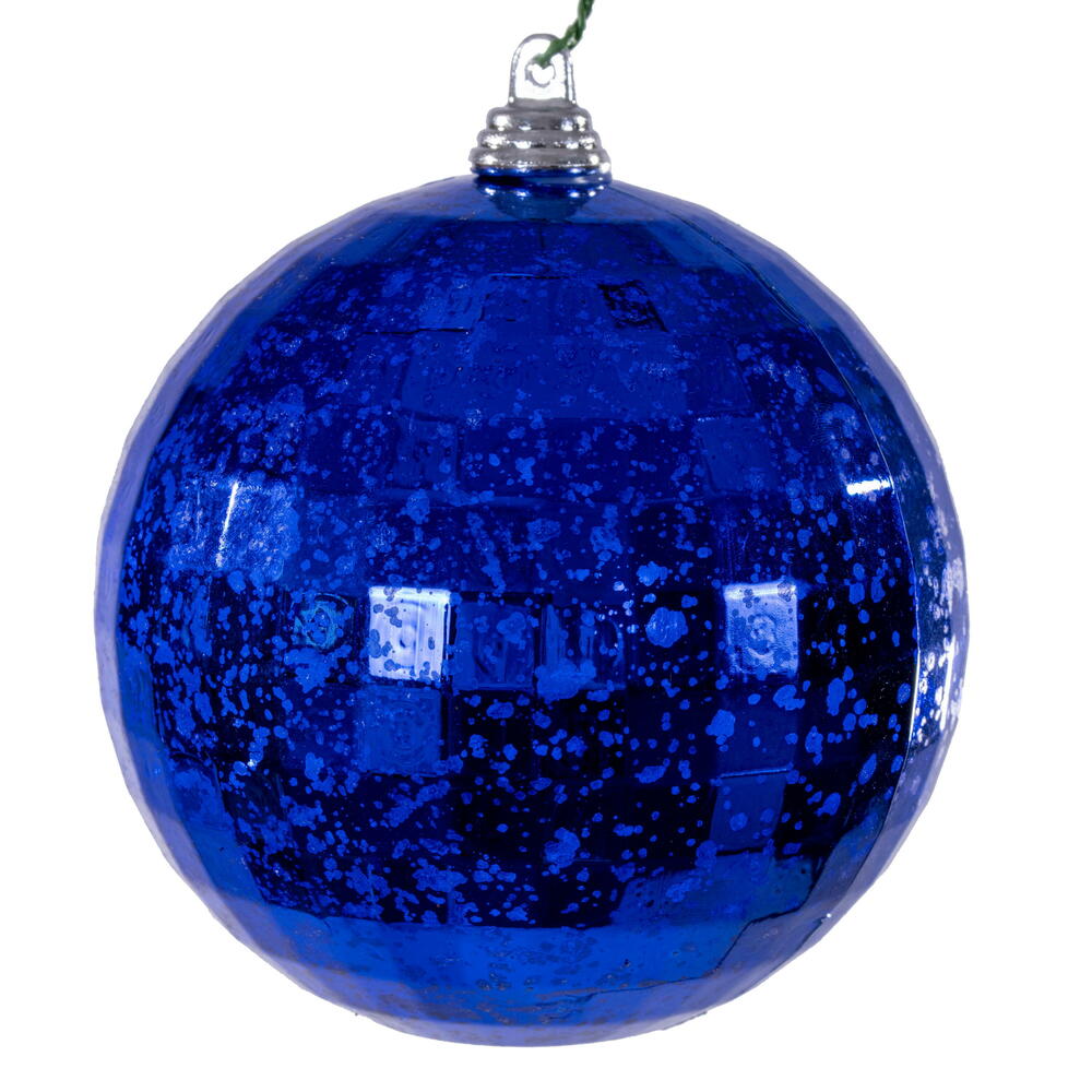 4” Blue Mirror Mercury Orn 6/Bag