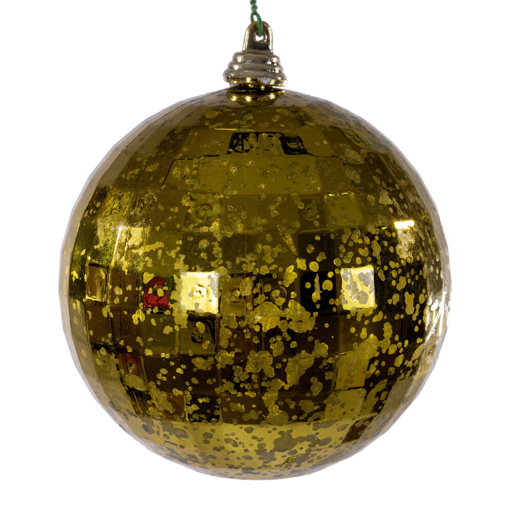 4” Olive Mirror Mercury Orn 6/Bag