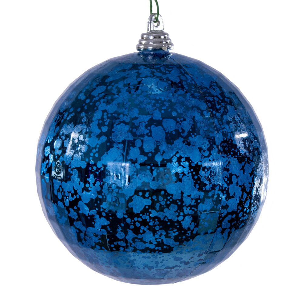 4” Midnight Blue Mirror Mercury Orn 6/Bg