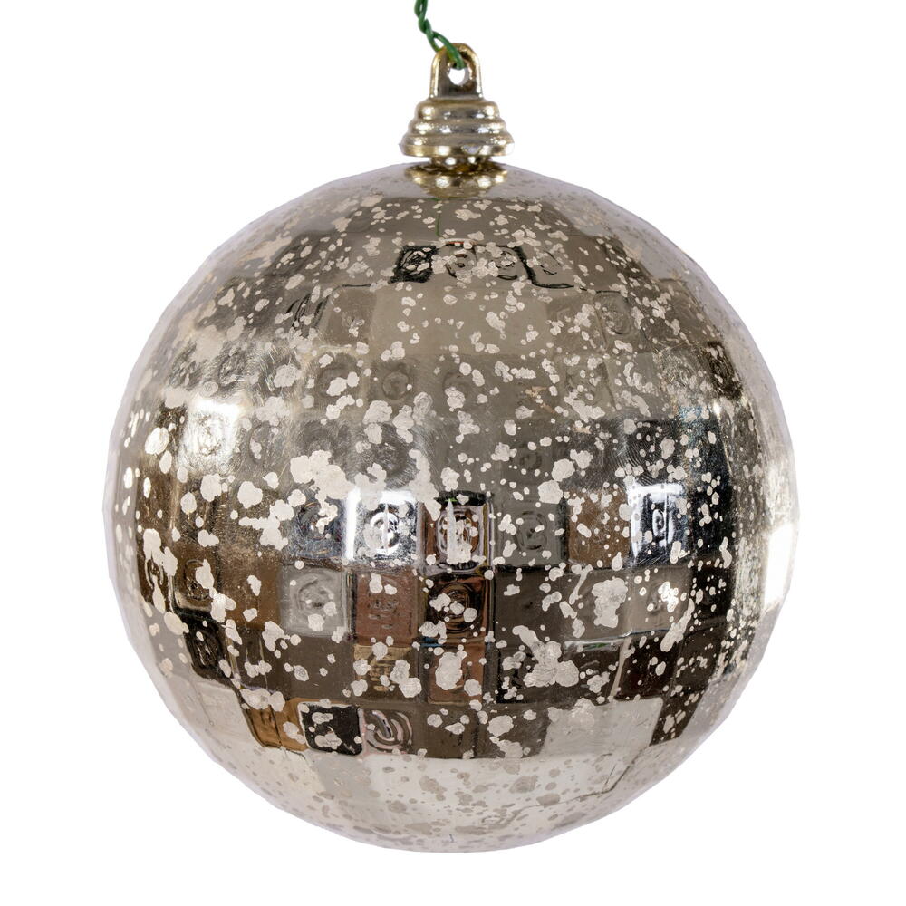 4” Champagne Mirror Mercury Orn 6/Bag
