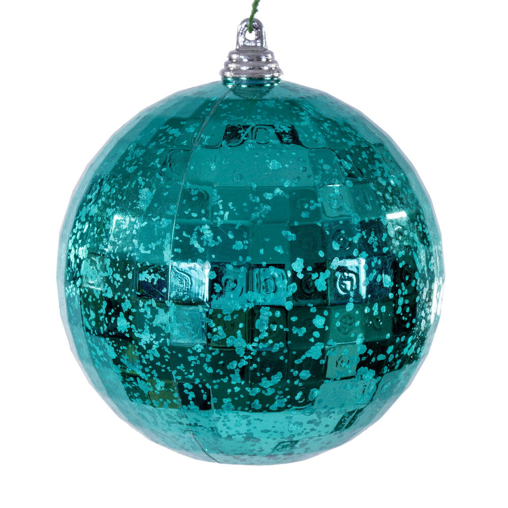 4” Teal Mirror Mercury Orn 6/Bag