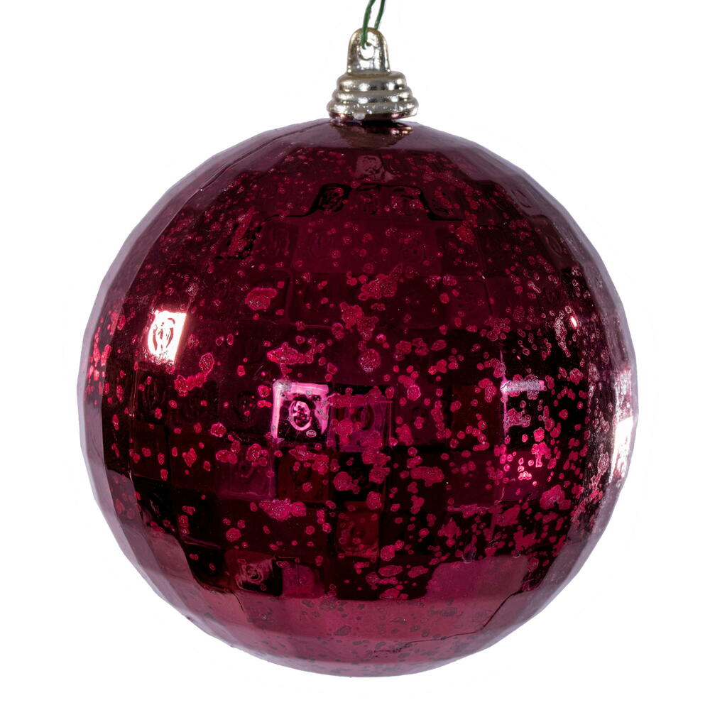 4” Burgundy Mirror Mercury Orn 6/Bag