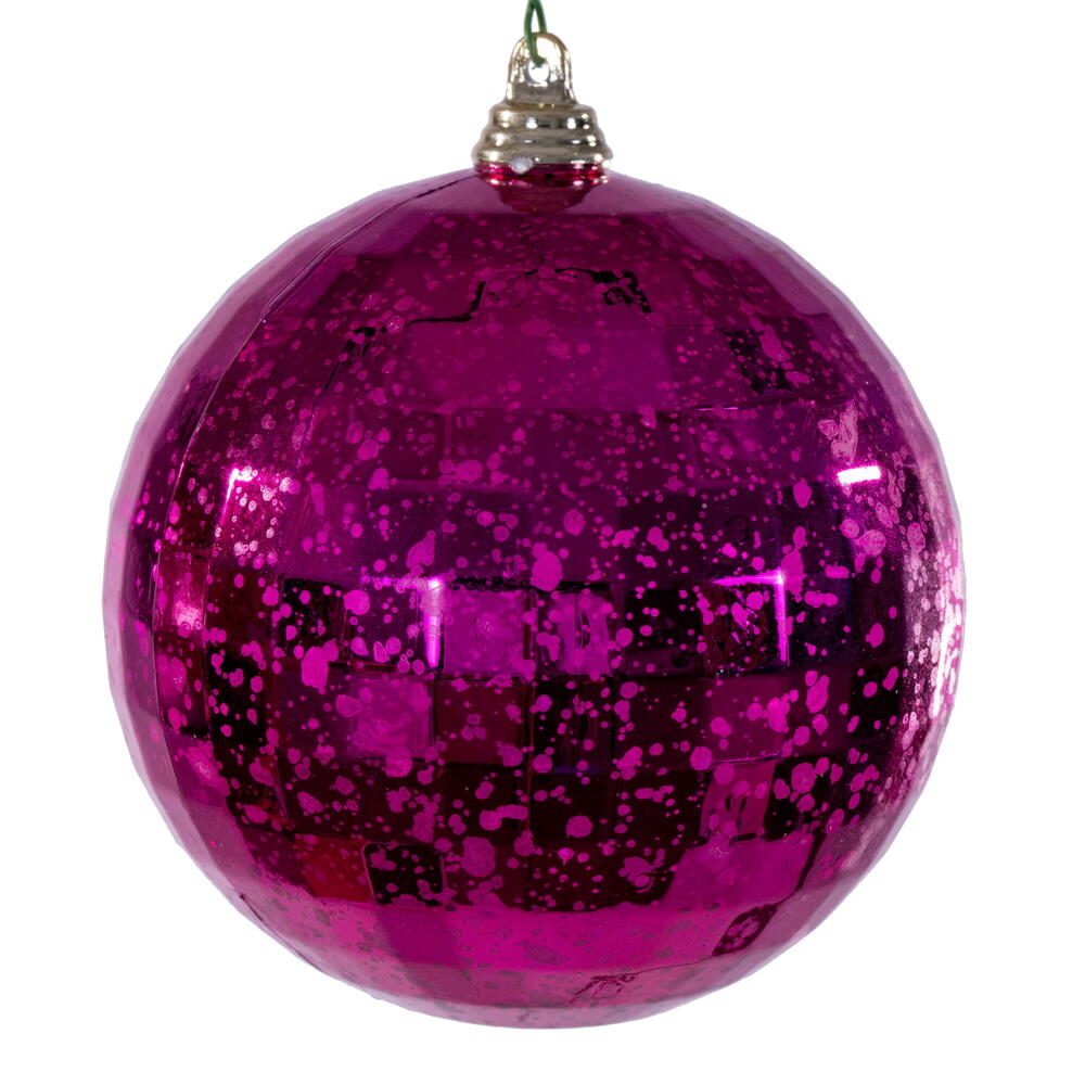 4” Fuchsia Mirror Mercury Orn 6/Bag