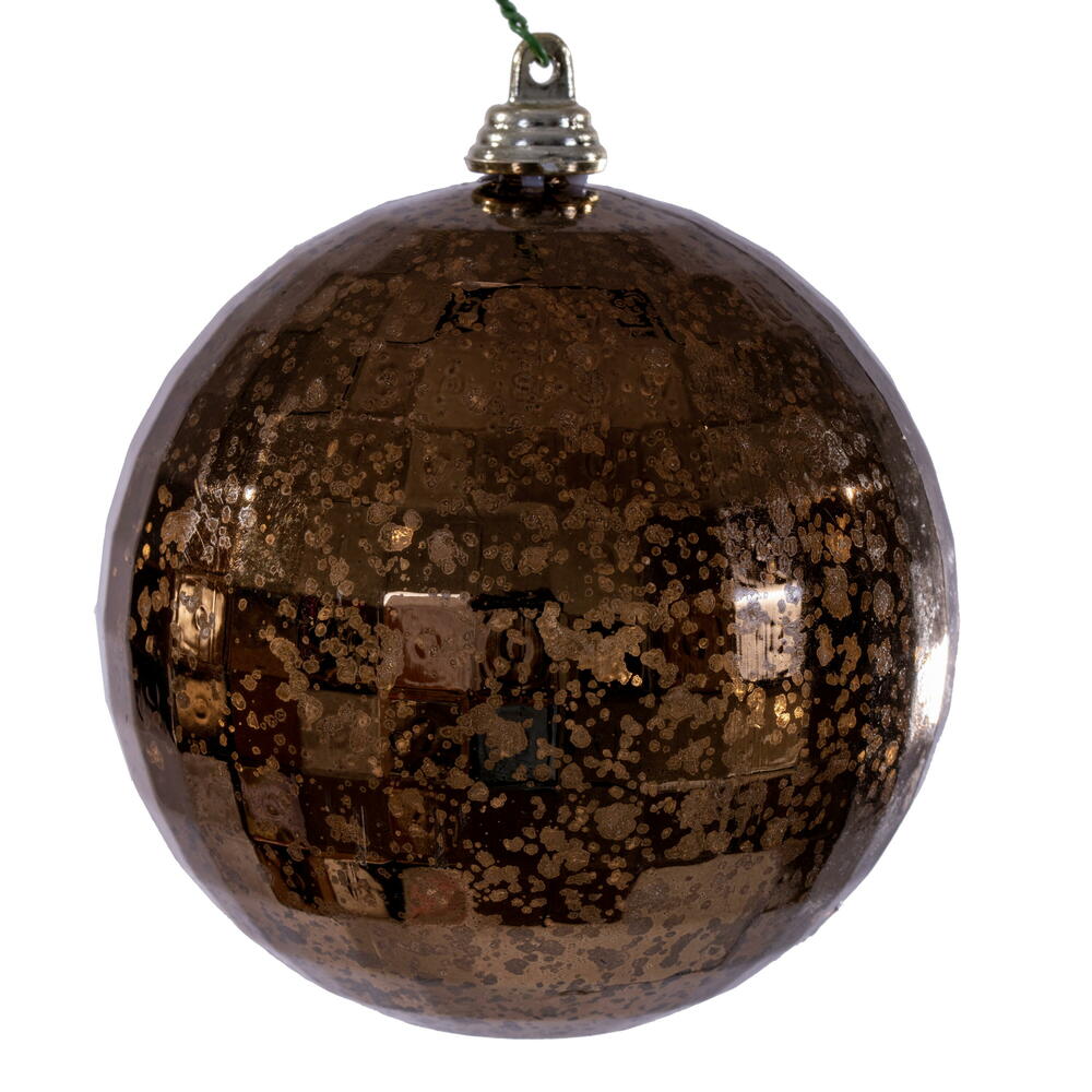 4” Mocha Mirror Mercury Orn 6/Bag