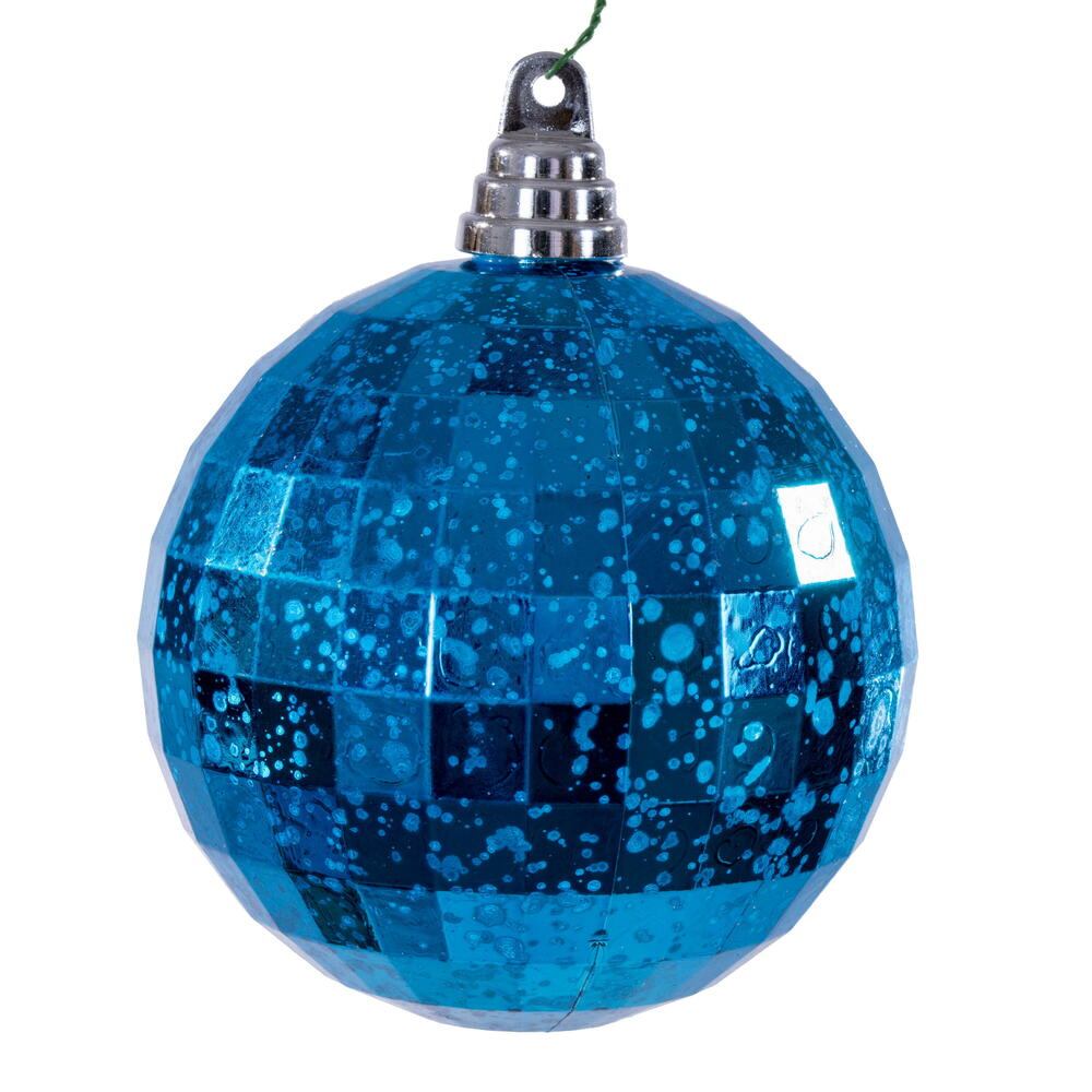 4.75” Turquoise Mirror Mercury Orn 4/Bag