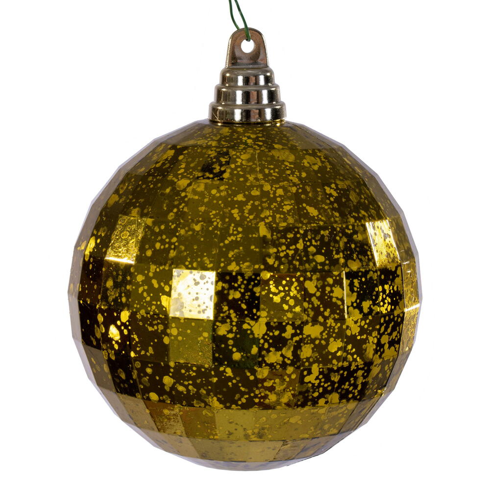 4.75” Olive Mirror Mercury Orn 4/Bag