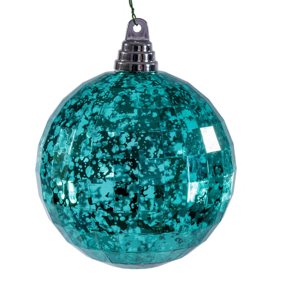 4.75” Teal Mirror Mercury Orn 4/Bag