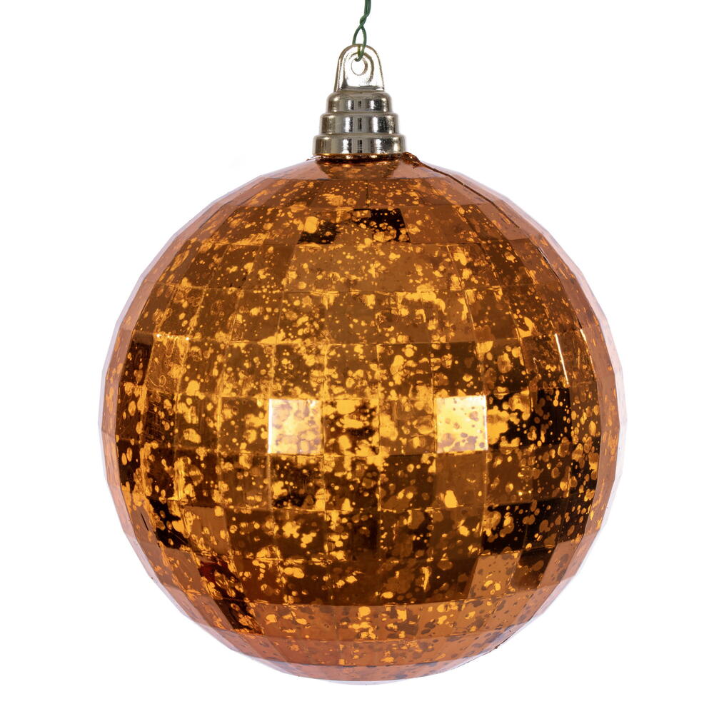 6” Burnish Orange Mirror Mercur Orn 2/Bg