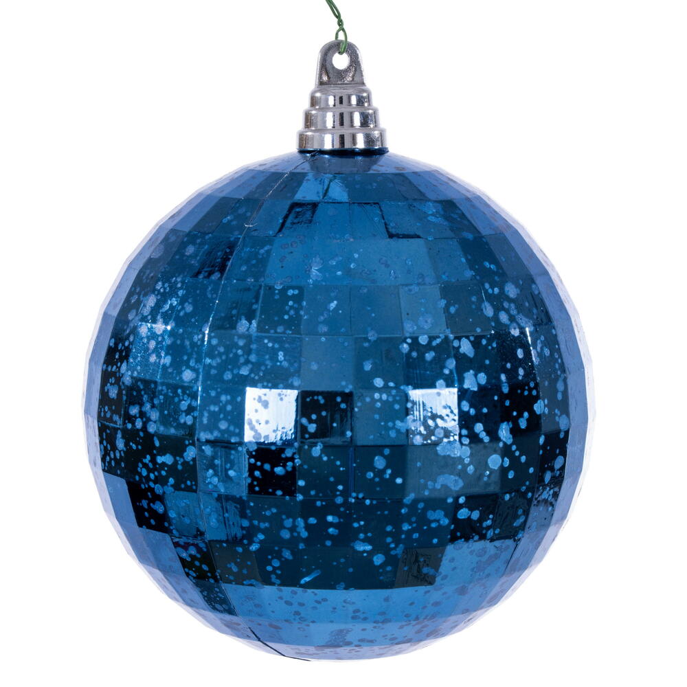 6” Midnight Blue Mirror Mercury Orn 2/Bg