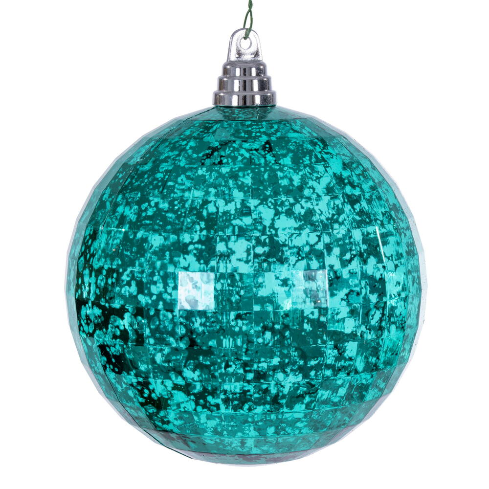 6” Teal Mirror Mercury Orn 2/Bag