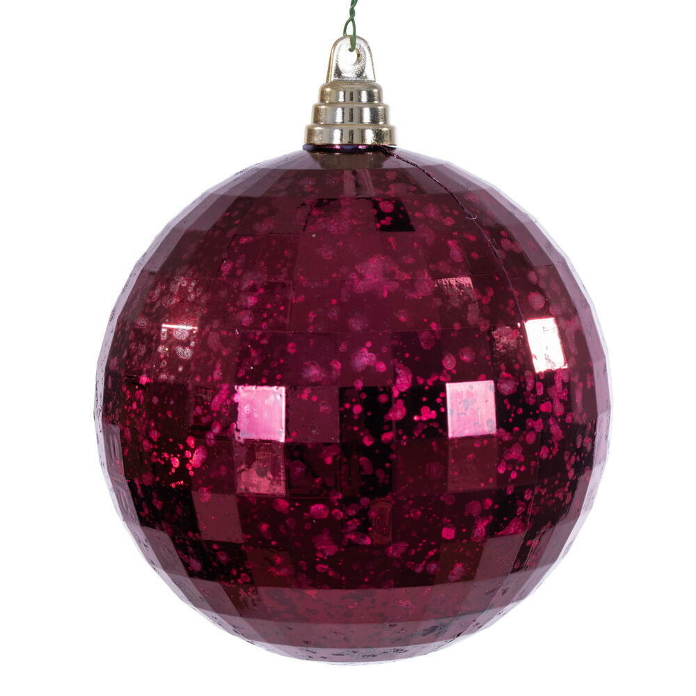 6” Burgundy Mirror Mercury Orn 2/Bag