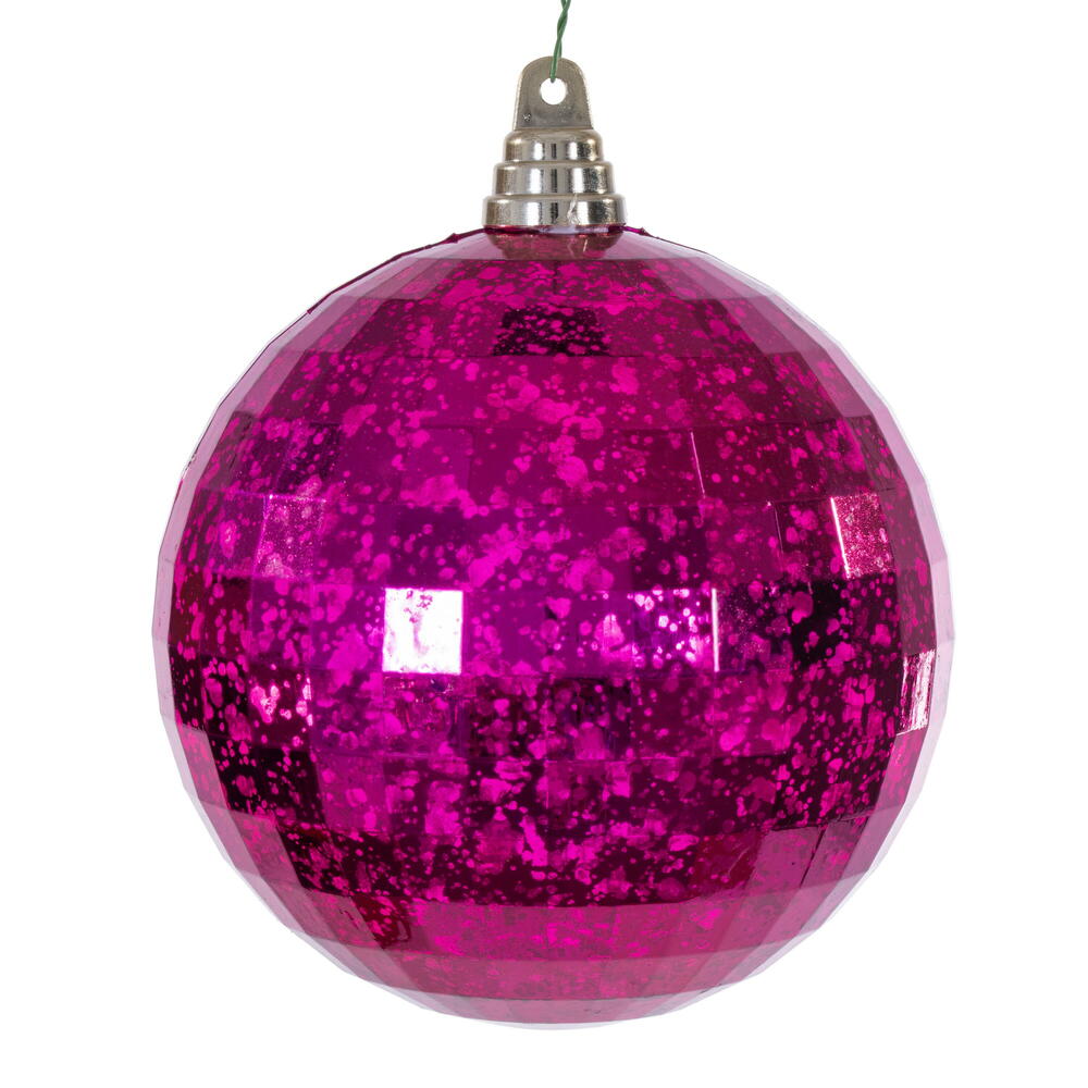 6” Fuchsia Mirror Mercury Orn 2/Bag