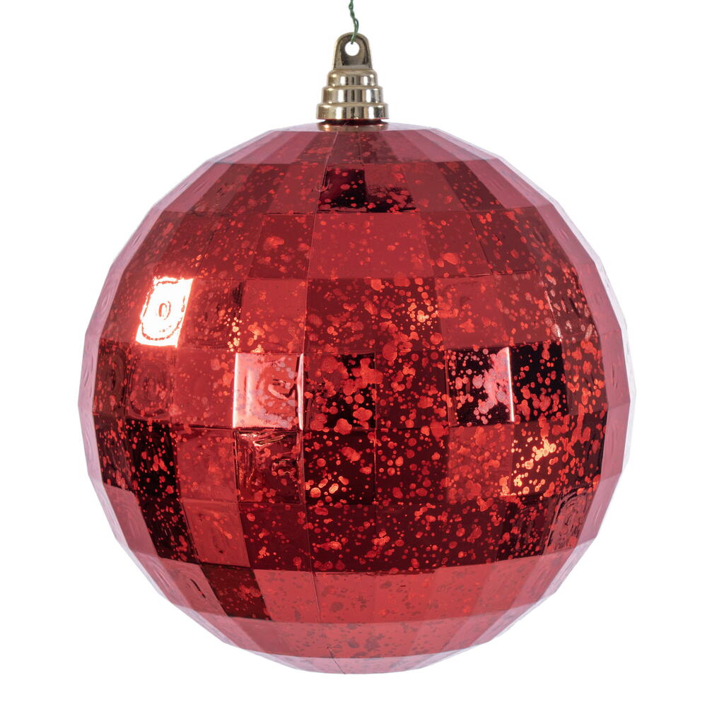 8” Red Mirror Mercury Ornament