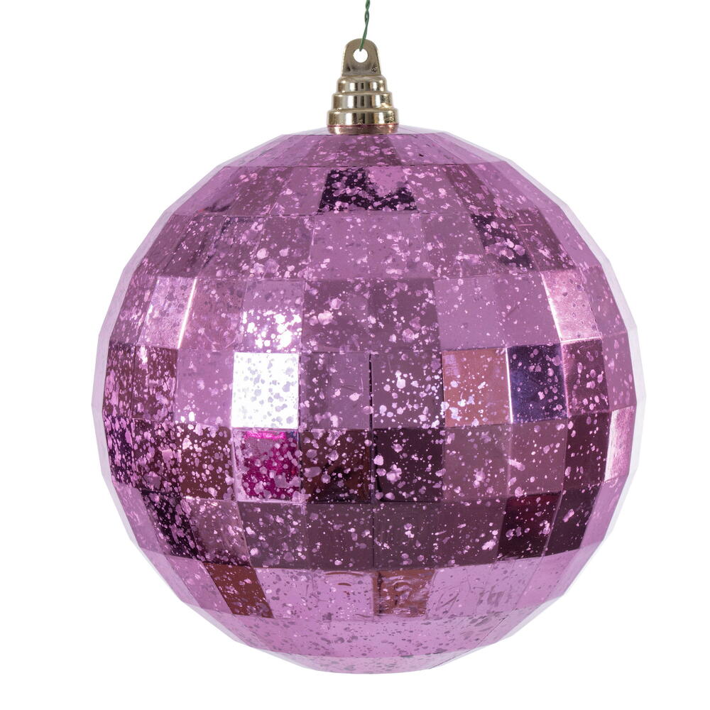 8” Pink Mirror Mercury Ornament