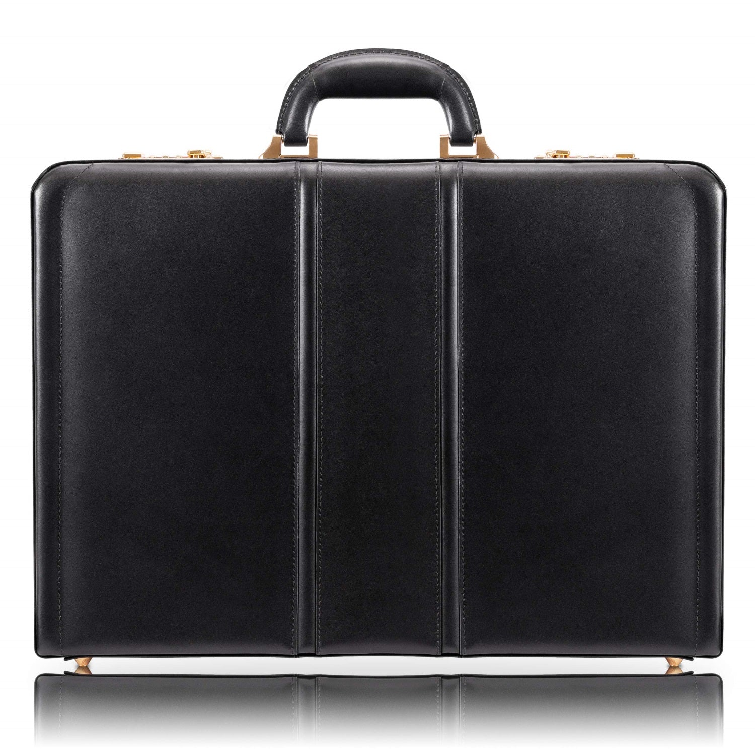 V Series | Daley | Leather 3.5 Attach Briefcase - Black