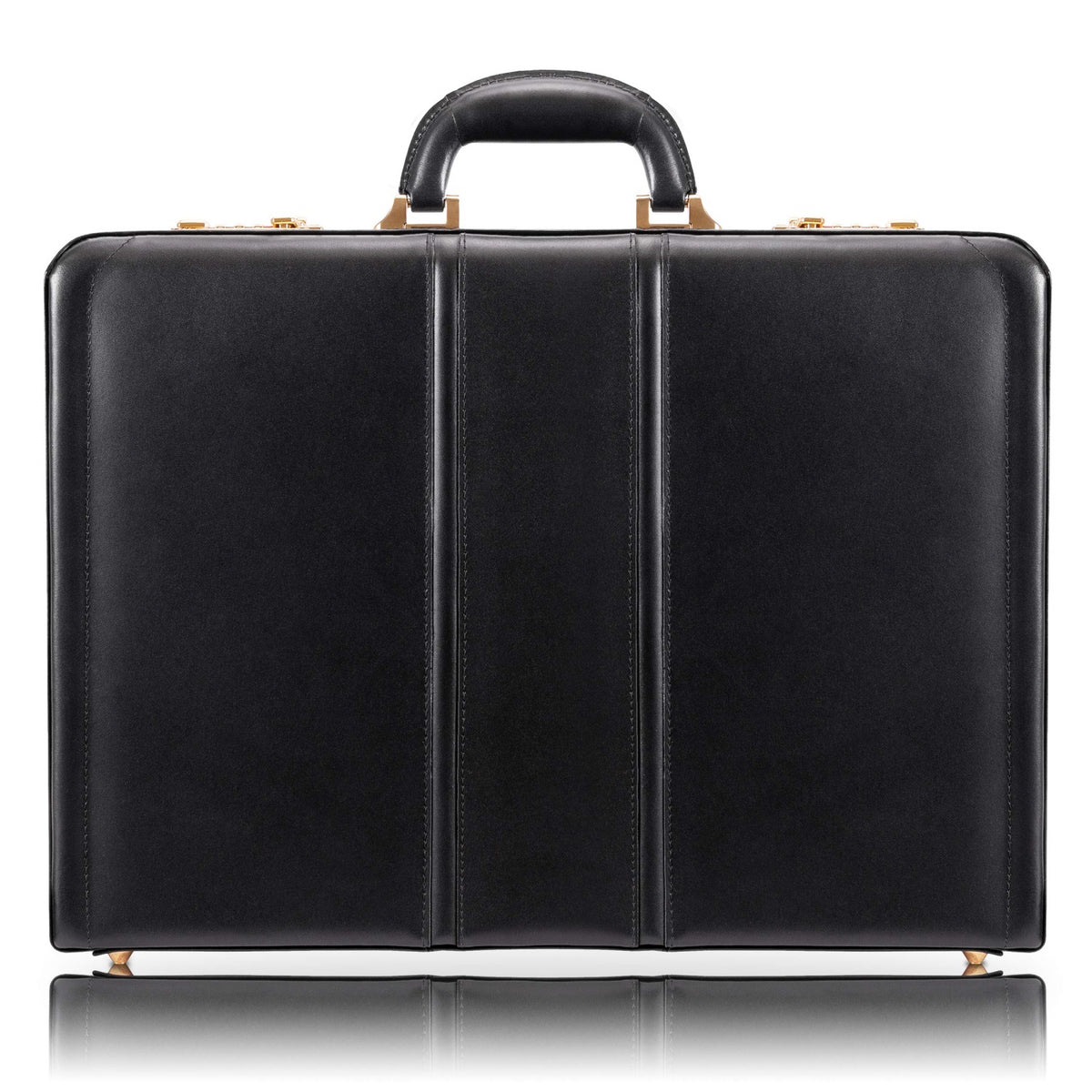 V Series | Daley | Leather 3.5 Attach Briefcase - Black
