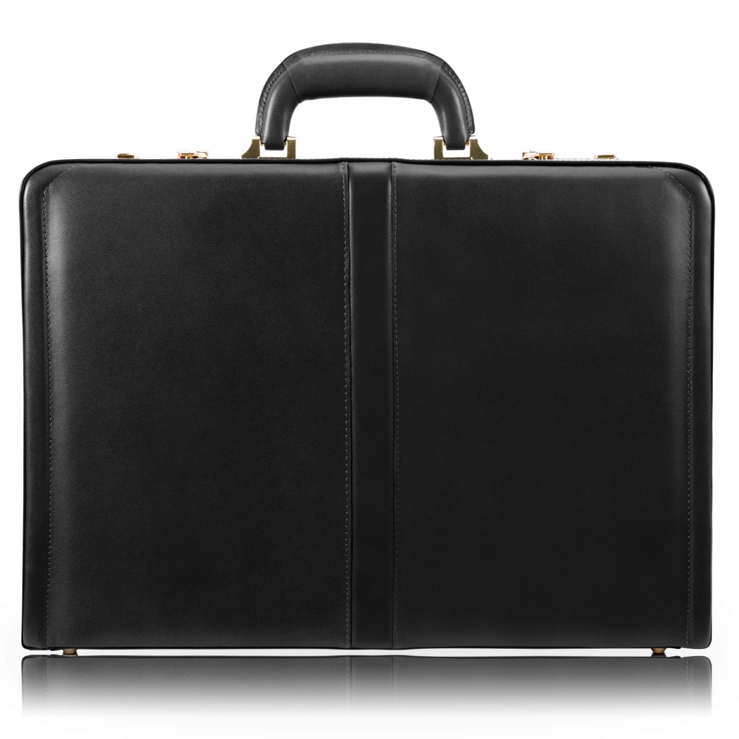 V Series | Reagan | Leather 3.5 Attach Briefcase - Black