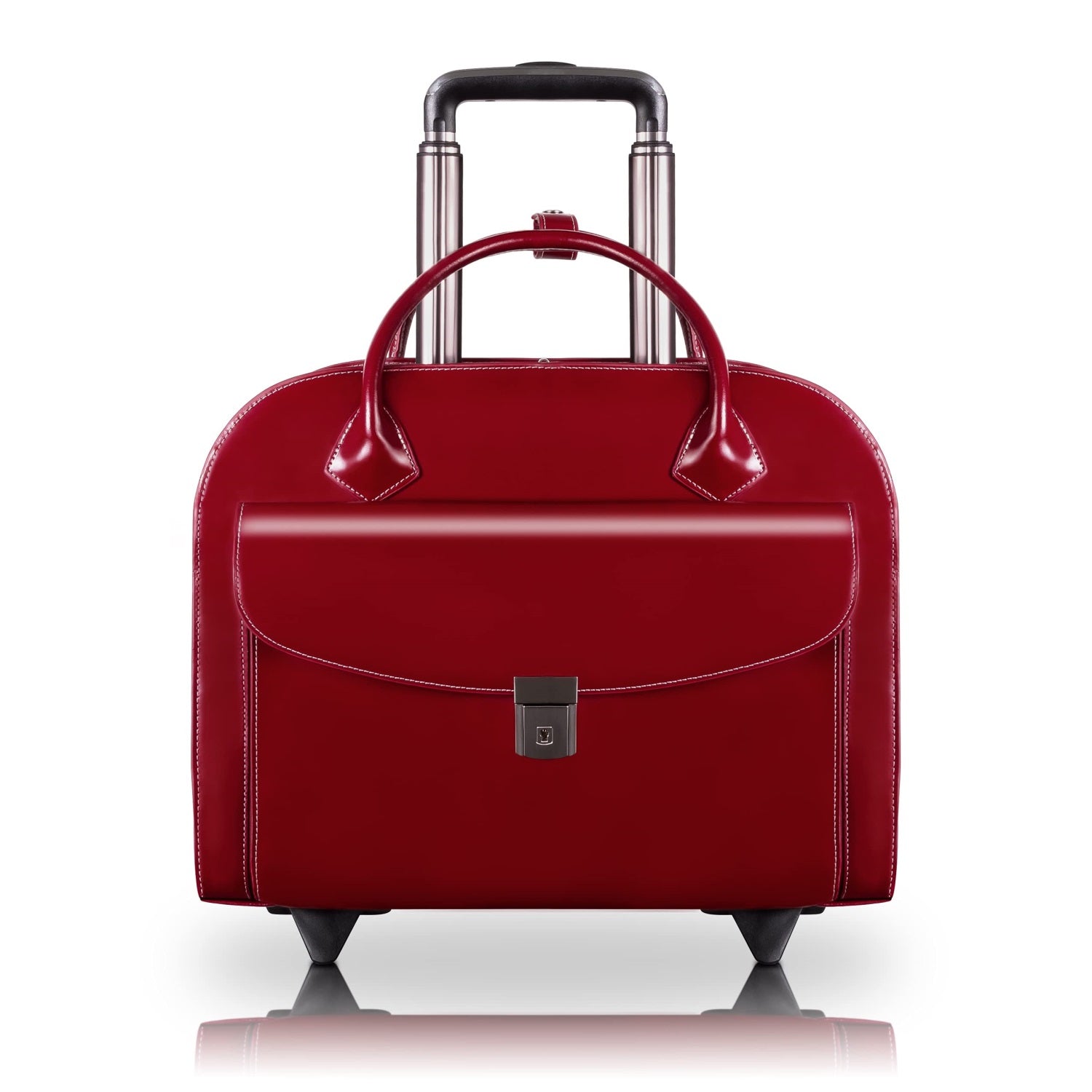 L Series | Granville | 15 Leather  Wheeled Ladies' Laptop Briefcase - Red