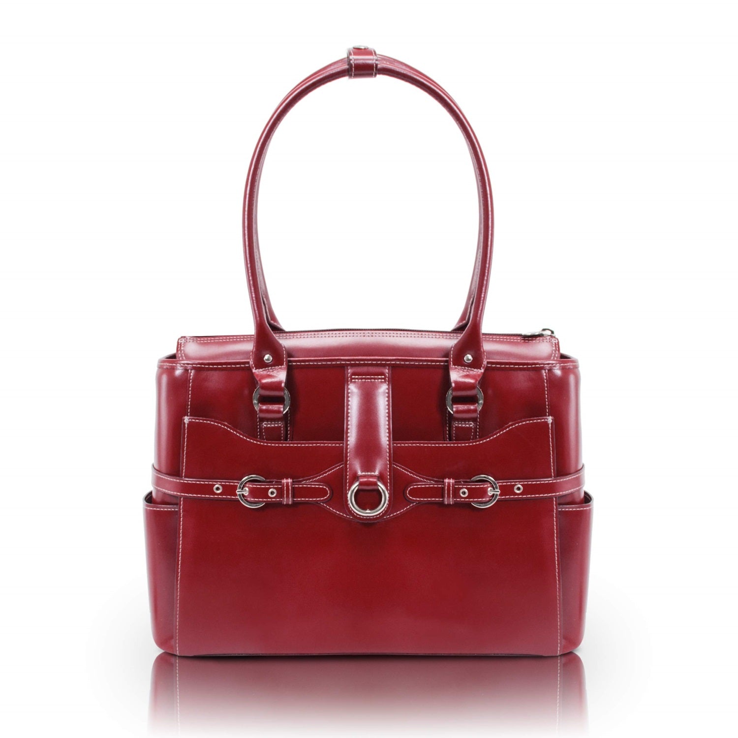 W Series | Willow Springs | 15 Leather Ladies' Laptop Briefcase - Red