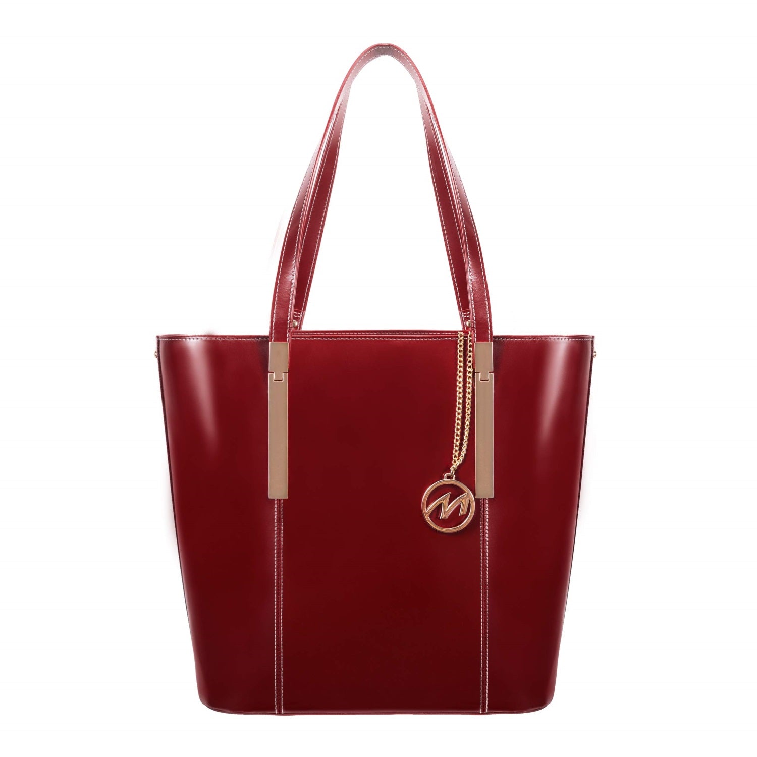M Series | Alicia | Leather Ladies' Tote With Tablet Pocket - Red