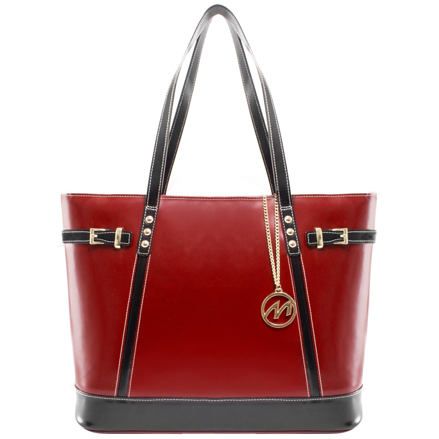 M Series | Serafina | Leather Ladies' Tote With Tablet Pocket - Red