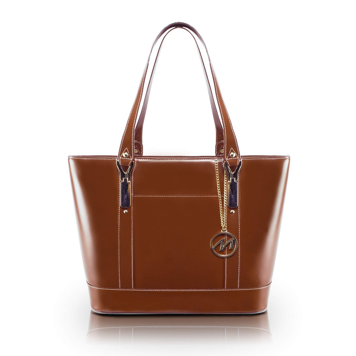 M Series | Arya | Leather Ladies' Tote With Tablet Pocket - Brown
