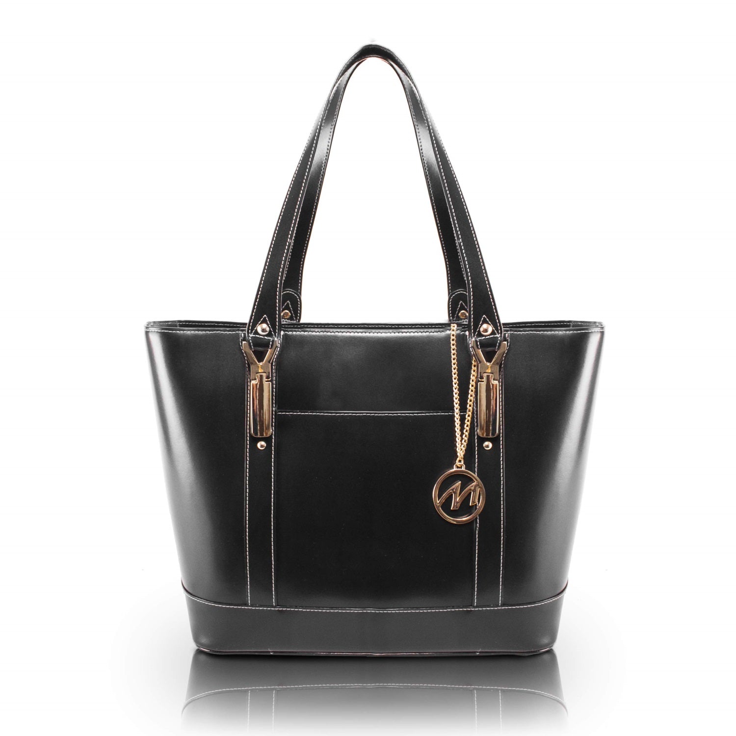 M Series | Arya | Leather Ladies' Tote With Tablet Pocket - Black