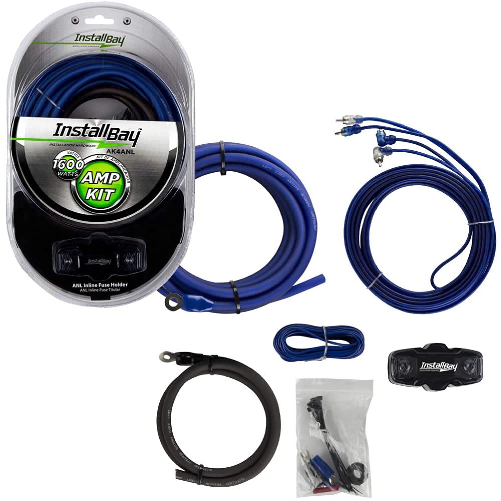 Ammotenna Install Bay - 4 Ga Value Amp Kit Complete 1600 Watt - Each (Ak4Anl), Amplifier Install Kits