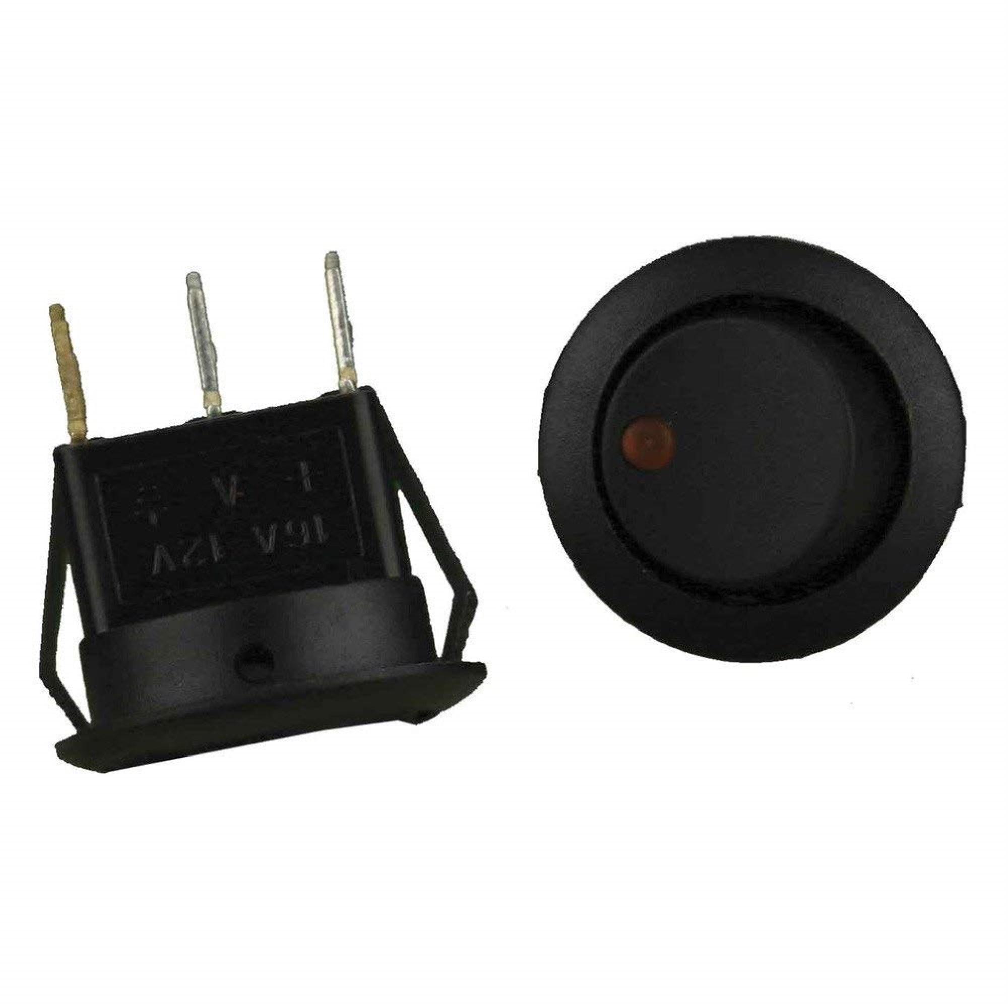 Install Bay Round Rocker Switch Orange Led No Leads 5 Bag- Ibrrso