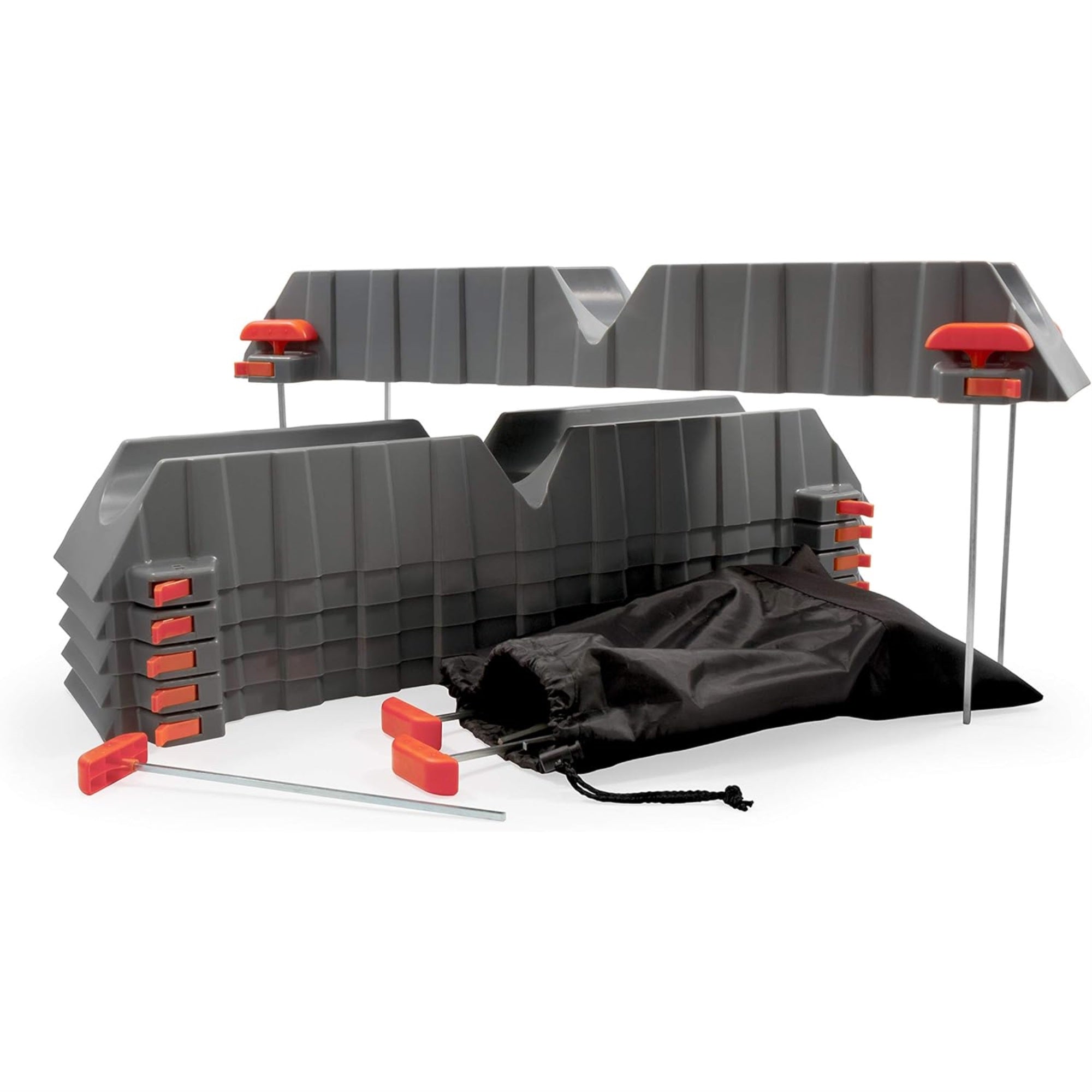 Camco  Camper / Rv Sewer Hose Support Kit - Supports Up To 20-Feet Of Rv Sewer Hose - Features Nesting Design For Easy Rv Storage & Includes (6) 30 Section W/4 Stakes Each (43071)