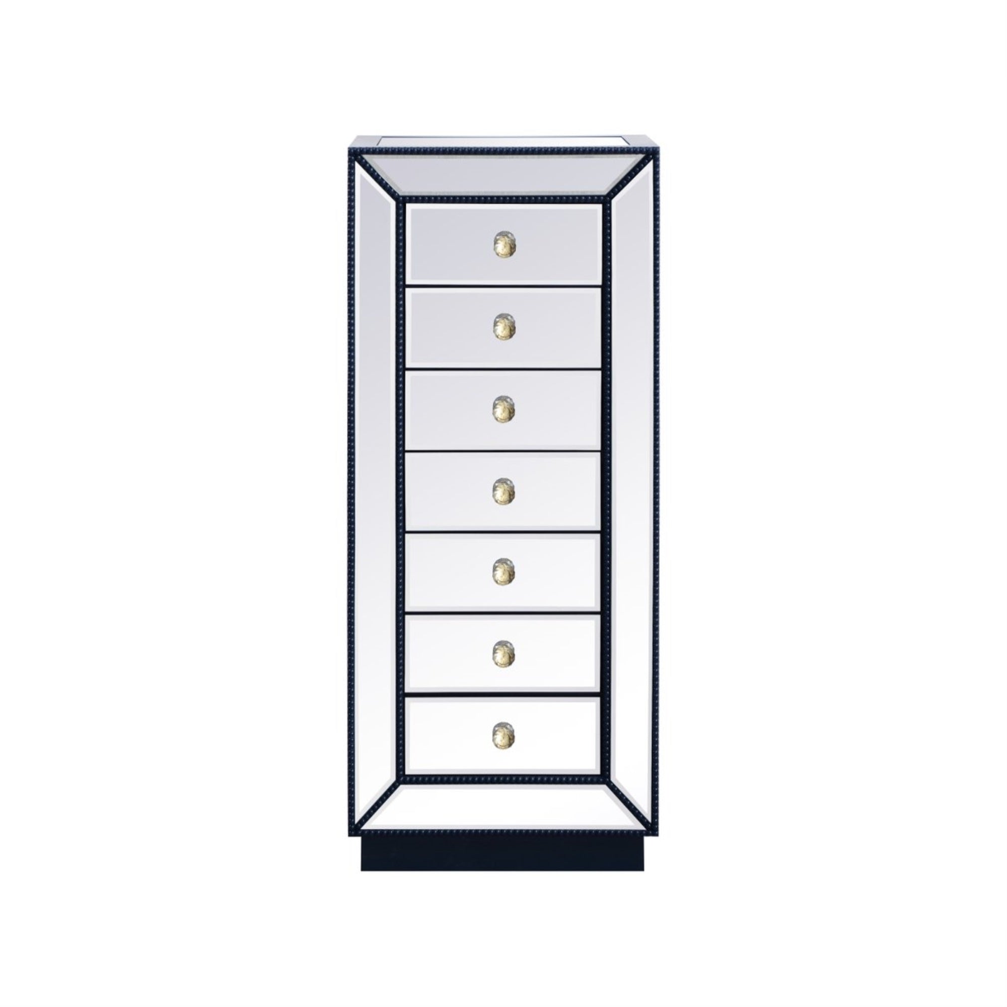 18 Inch Mirrored Lingere Chest In Blue