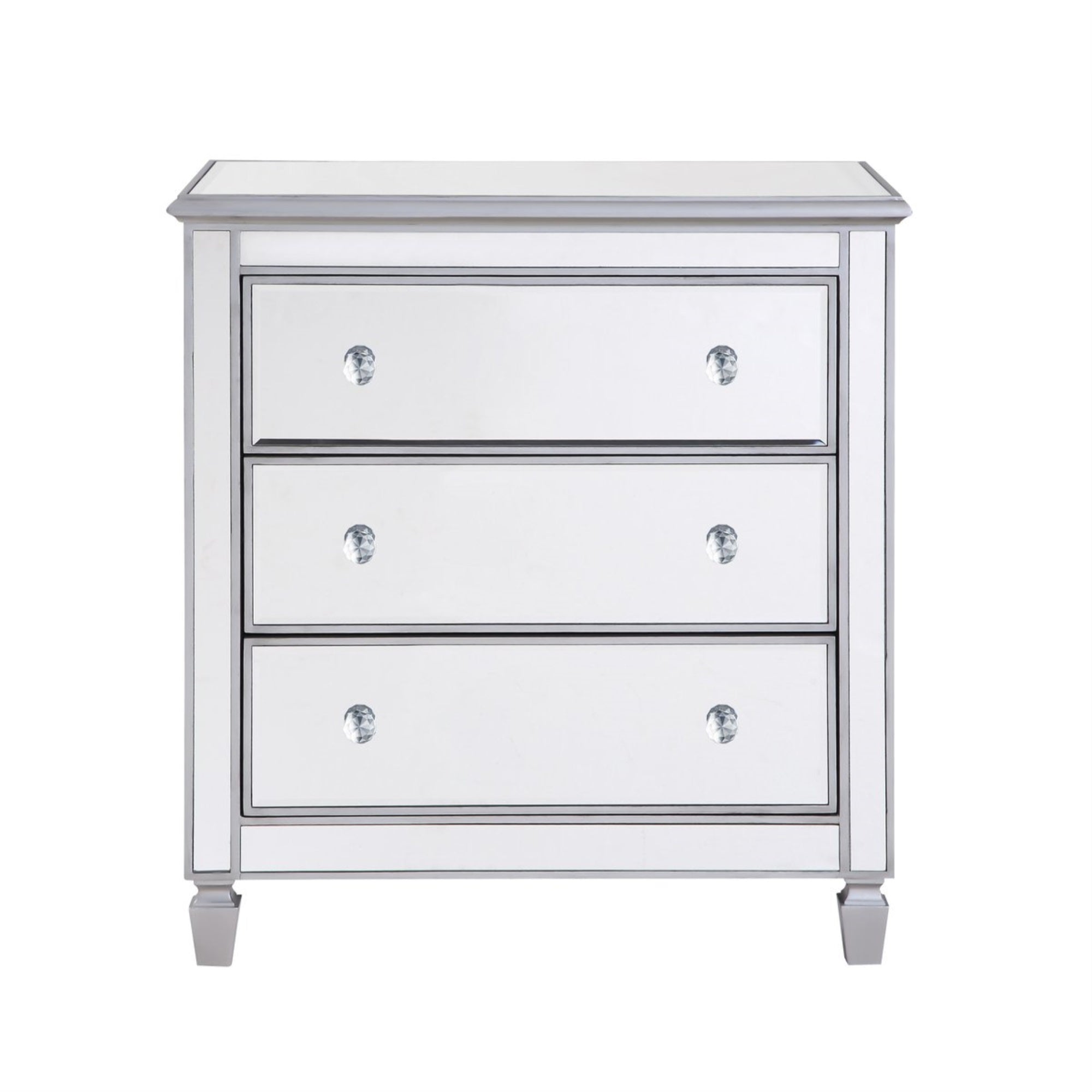 3 Drawer Bedside Cabinet 33 In.X 18 In.X 32 In. In Silver Paint