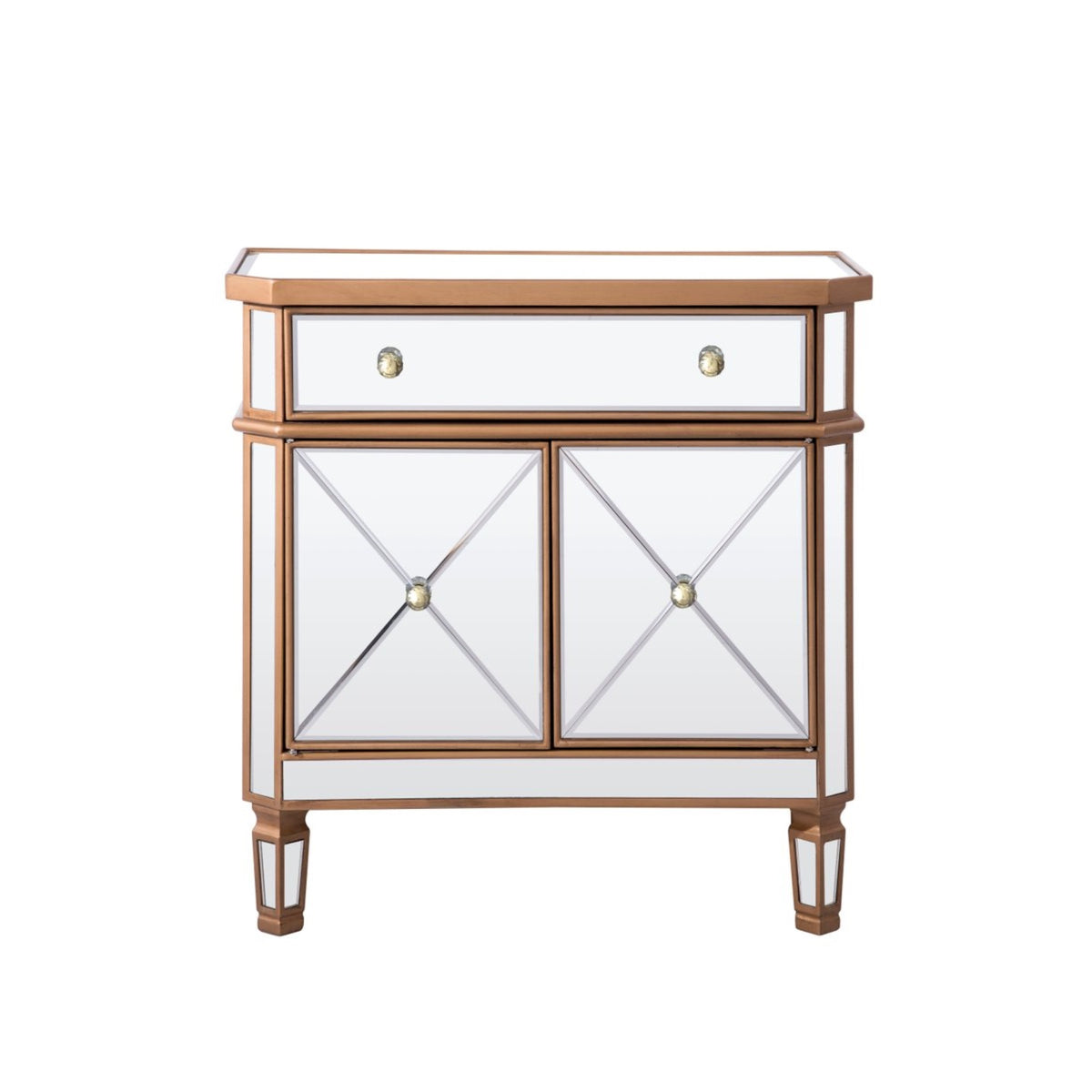 1 Drawer 2 Door Cabinet 32 In. X 16 In. X 32 In. In Gold Clear