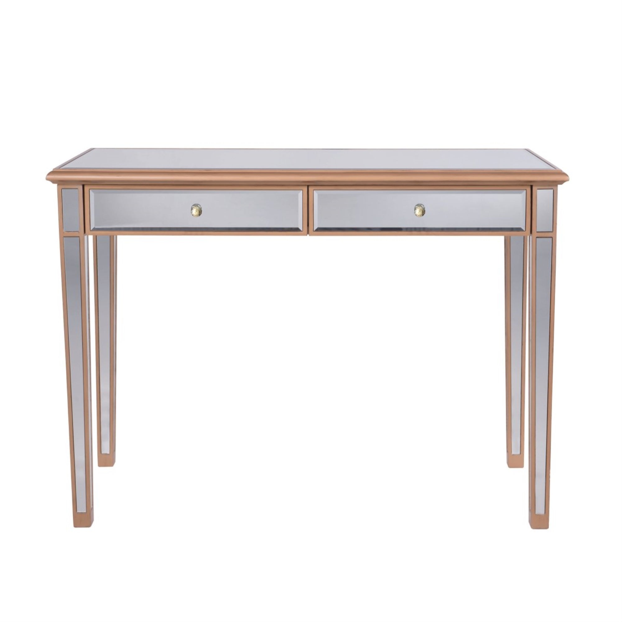 2 Drawers Dressing Table 42 In. X 18 In. X 31 In. In Gold Paint