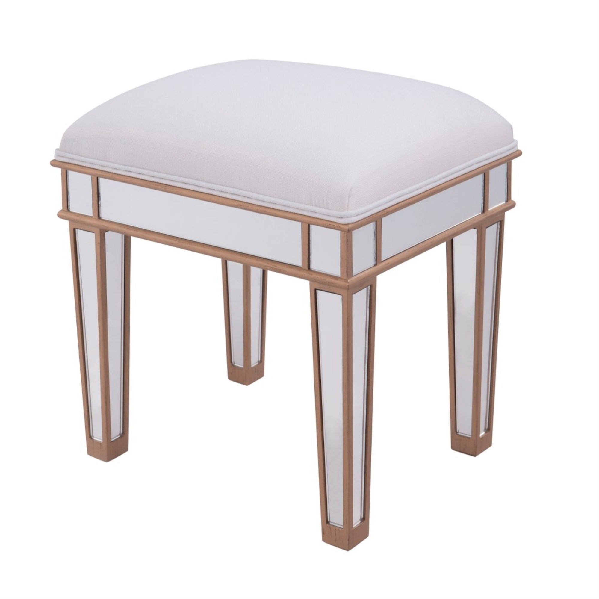 Dressing Stool 18 In. X 14 In. X 18 In. In Gold Paint